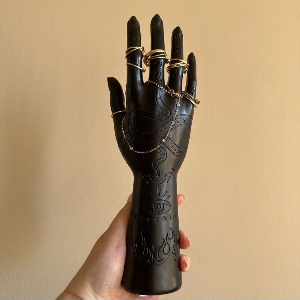 LARGE Tarot astrology hand decor black witch jewelry holder stand
